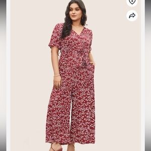 Floral Red Jumpsuit